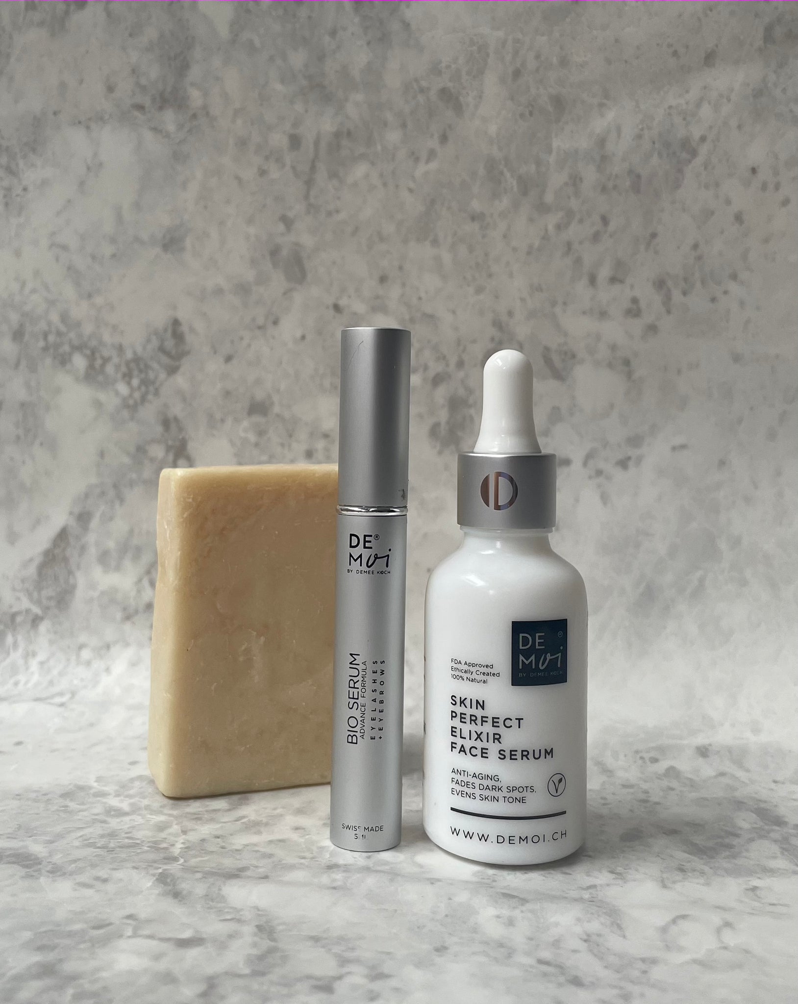 Effortless Beauty Essentials Kit: Beauty Bar + Face Serum + 2in1 Bio Serum Lashes & Eyebrows